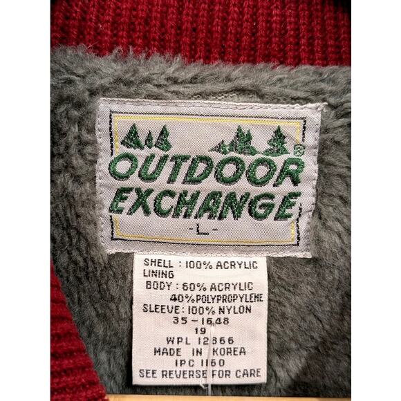 Outdoor Exchange Red Knit sweater jacket - Picture 5 of 5